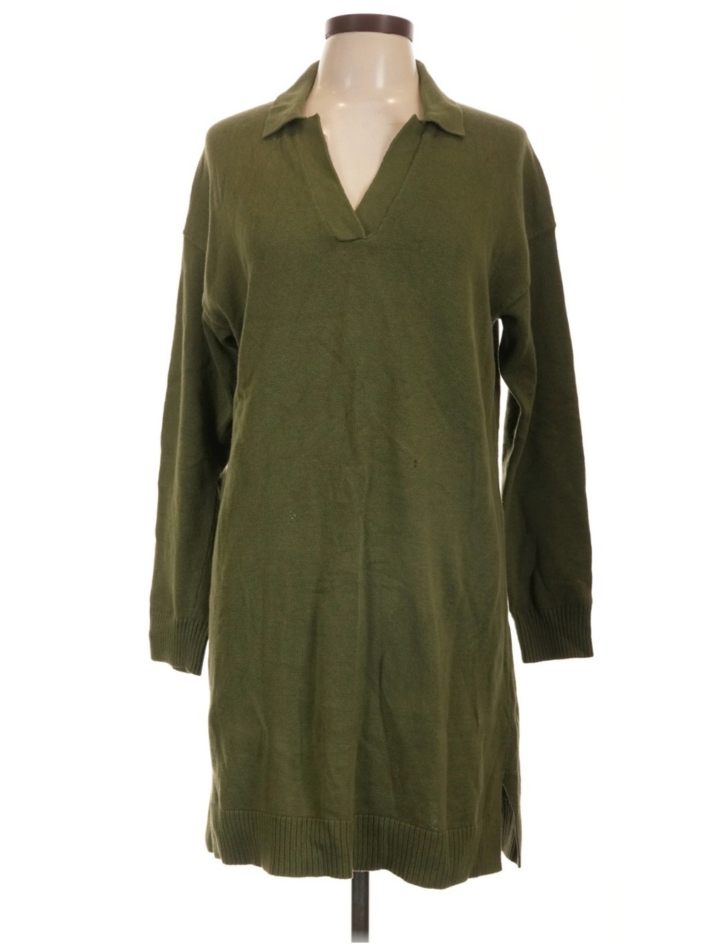 GAP Olive Green Collared Knit Sweater Dress